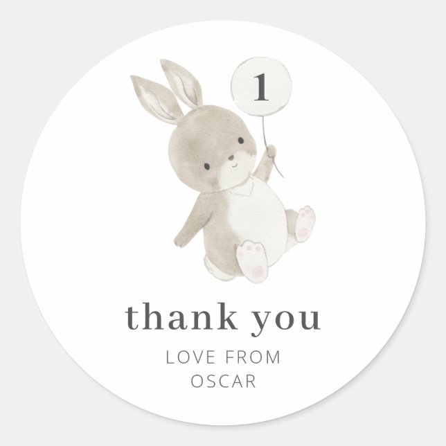 Sticker Classic Round Balloon Bunny (Devant)