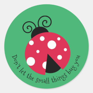 Sticker Classic Round Design Ladybug