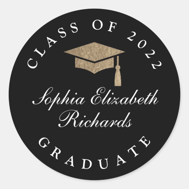 Sticker Classic Script Graduation Classic Round (Devant)