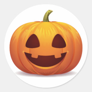 Sticker classique Citrouille d'Halloween jack-o-la