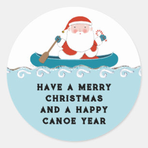 Sticker classique de Noël en canoë amusant