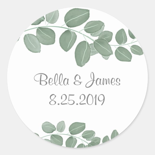 Sticker classique Eucalyptus rond (Devant)