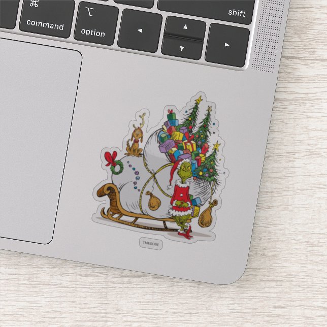 Sticker Classique Le Grinch | Le Grinch & Max Fuite en Tra (Détail)