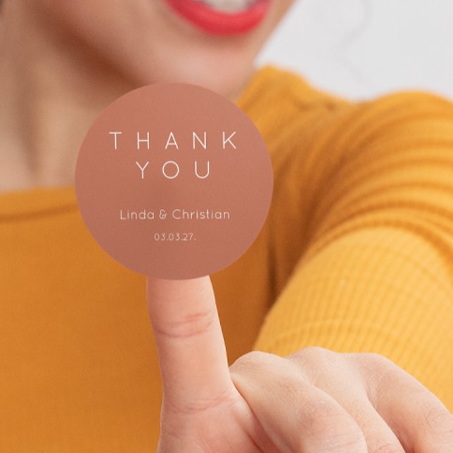 Sticker classique Mariage en terre cuite ronde (Créateur téléchargé)