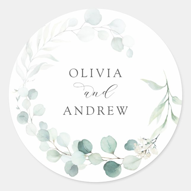 Sticker classique Mariage Eucalyptus (Devant)