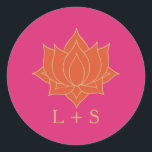 Sticker classique Mariage Mehndi élégant<br><div class="desc">Design mariage inspiré du henné en rose,  orange et or. Pour les cartes rsvp correspondantes,  invitations,  inserts,  postage et autres éléments correspondants,  cliquez sur le lien ci-dessous pour voir l'ensemble de la collection Elegant Mehndi.</div>