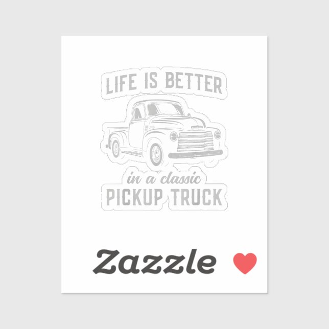 Sticker Classique mec camionnette vintage (Feuille)