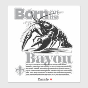 Sticker Classique Né sur les Vibes Bayou Cajun