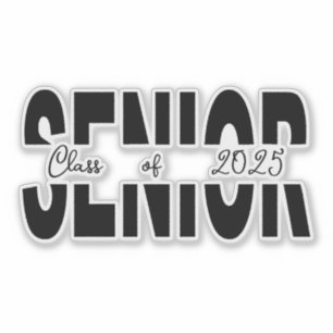 Sticker Classique noir Senior personnalisé