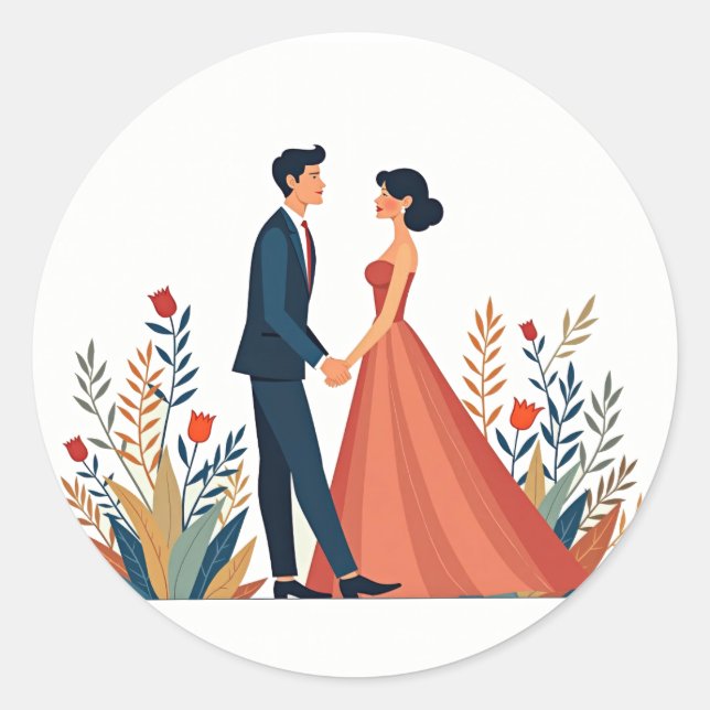 Sticker classique Romance Couples (Devant)