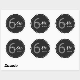 Sticker classique rond 6 mois