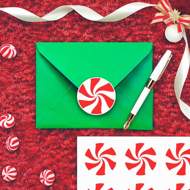 Sticker classique rond à menthe de Noël (Créateur téléchargé)