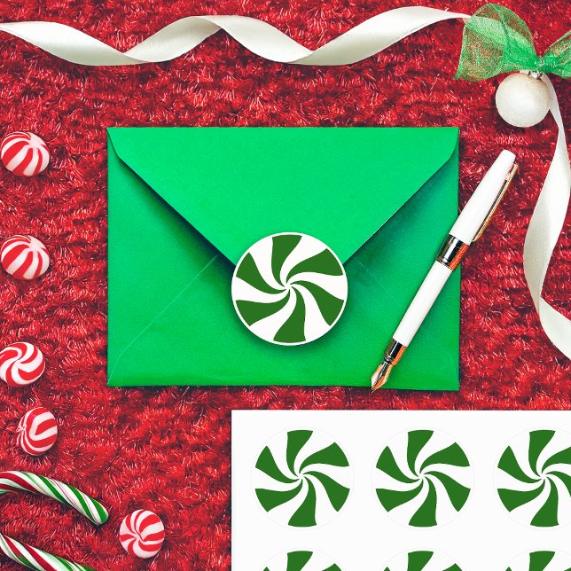 Sticker classique rond à menthe de Noël (Créateur téléchargé)