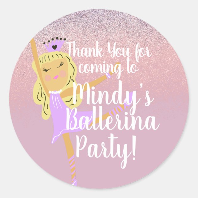 Sticker classique rond Ballerina Party (Devant)