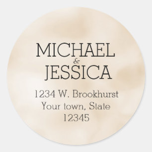 Sticker classique rond crème Beige personnalisé