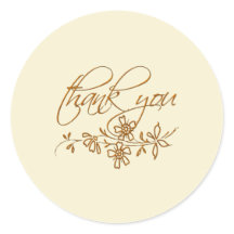 Sticker classique rond en Merci de crème simple