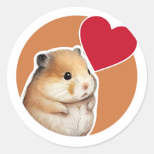 Sticker classique rond Hamster