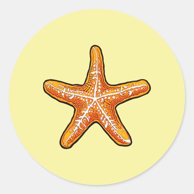 Sticker classique rond Starfish (Devant)