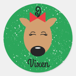 Sticker classique Rond Vixen Reindeer