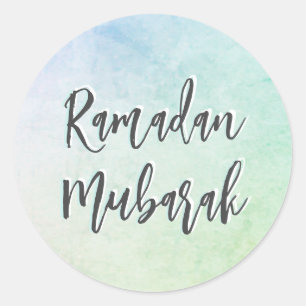 Sticker classique ronde Ramadan Mubarak Script