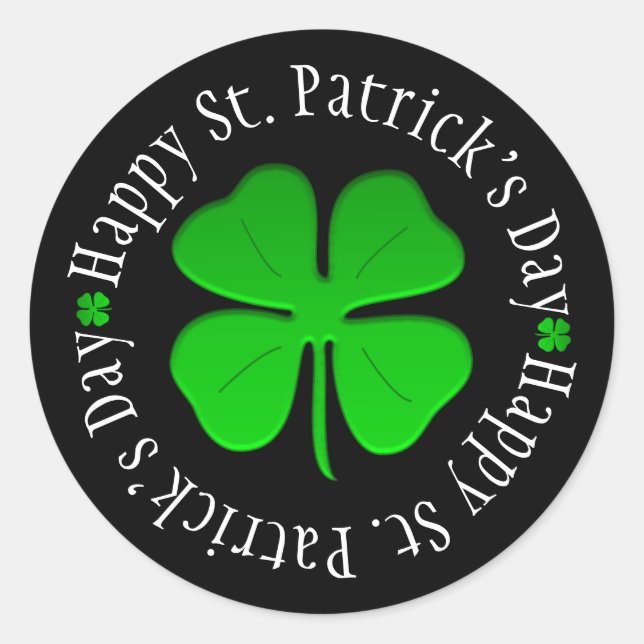 Sticker classique Shamrock de la Saint-Patrick (Devant)