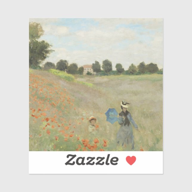 Sticker Claude Monet Le Champ de coquelicots près d'Argent (Feuille)
