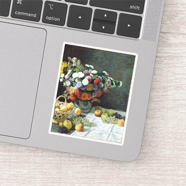 Sticker Claude Monet Still Life avec Fleurs et Fruits (Détail)