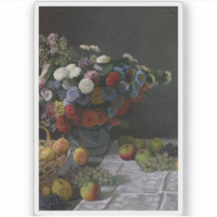 Sticker Claude Monet - Vie morte avec fleurs et fruits