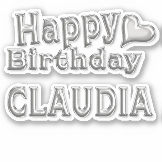 Sticker Claudia Happy Birthday (Devant)