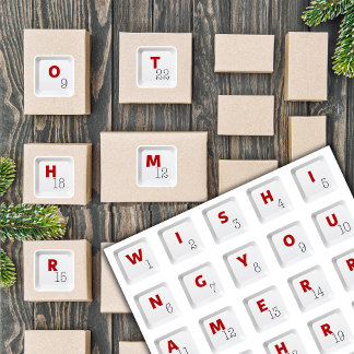 Sticker Clavier de Noël Lettres Alphabet Calendrier de l'A