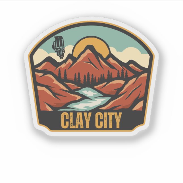 Sticker Clay City, Illinois  (Devant)