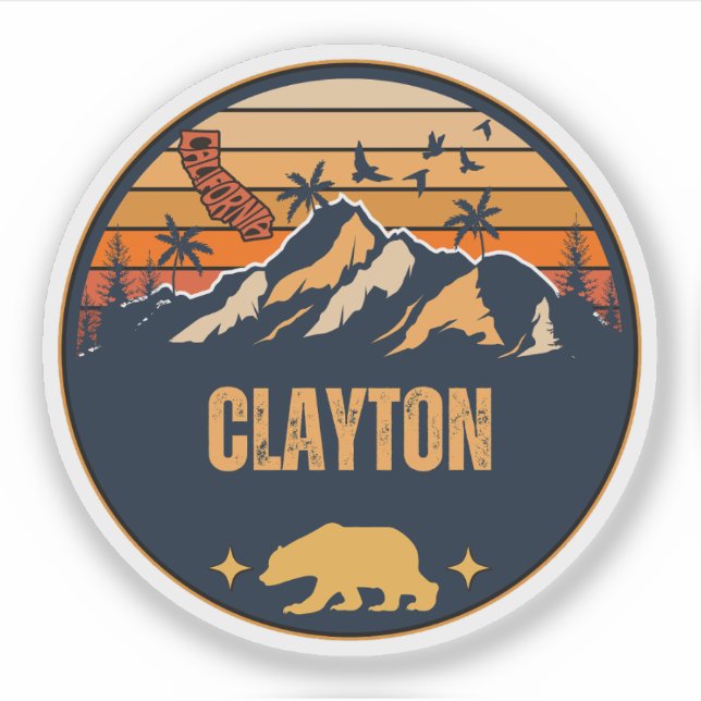 Sticker Clayton, Californie (Devant)