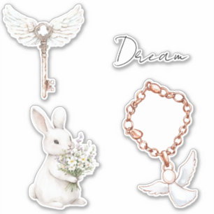 Sticker Clé des plumes d'ange blanc