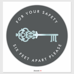 Sticker Clé vintage   Marqueur de plancher à distance soci