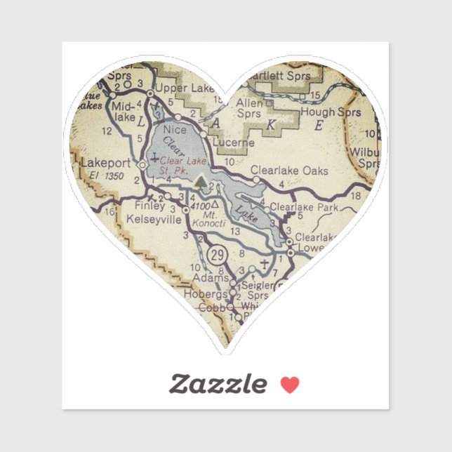 Sticker Clear Lake Californie (Feuille)