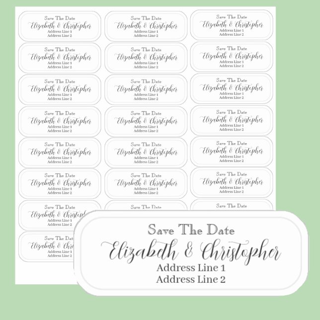 Sticker Clear Save The Date Wedding Return Address  (Créateur téléchargé)