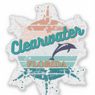 Sticker Clearwater Florida Retro Vintage Explosion coucher