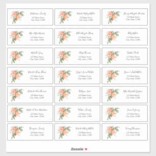 Sticker Clementine et Greenery Invité Adresse Enveloppe