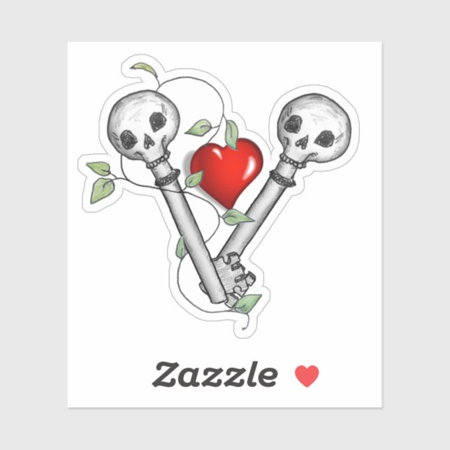Sticker Clés squelettes (Feuille)