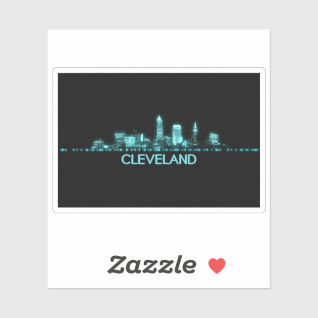 Sticker Cleveland Skyline (Feuille)