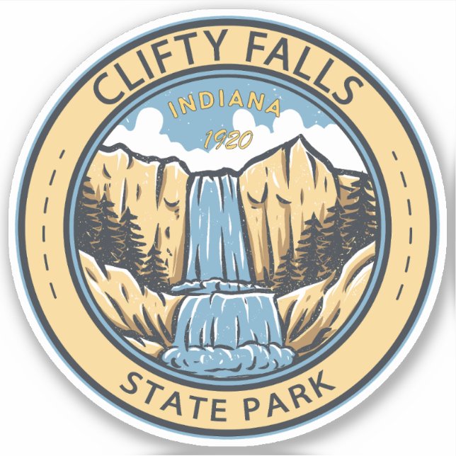 Sticker Clifty Falls State Park Indiana Badge (Devant)