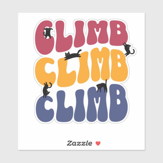 Sticker Climb Cats Édition Couleurs Vintage (Feuille)