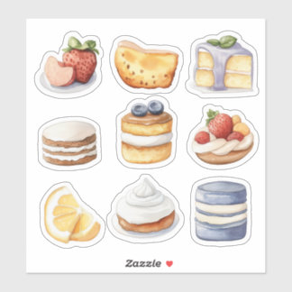 Sticker clipart d'aquarelle de la collection de dessert de