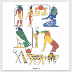 Sticker Clipart de dessin animé égyptien antique