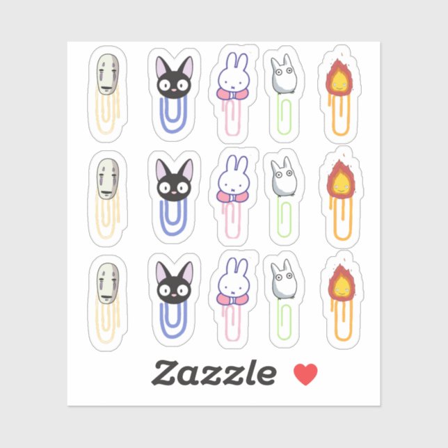 Sticker Clips anime and japanese cartoons (Feuille)