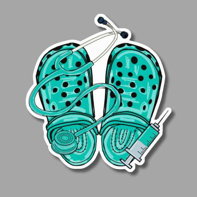 Sticker Clogs, stéthoscope et seringue imperméables (Créateur téléchargé)