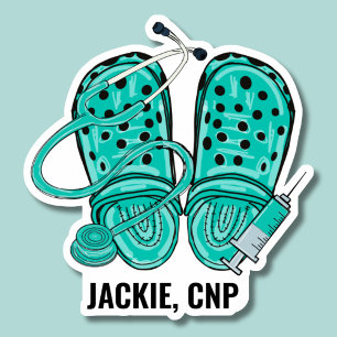 Sticker Clogs verts et seringue Monogramme étanche