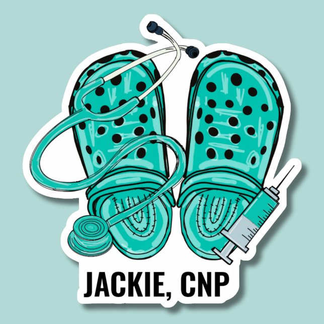 Sticker Clogs verts et seringue Monogramme étanche (Créateur téléchargé)