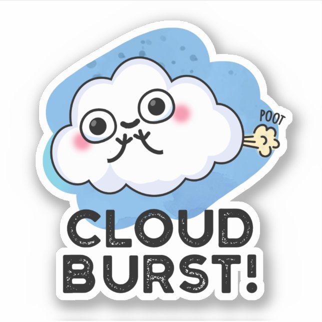 Sticker Cloud Burny Funny Cloud Fart Pun (Devant)