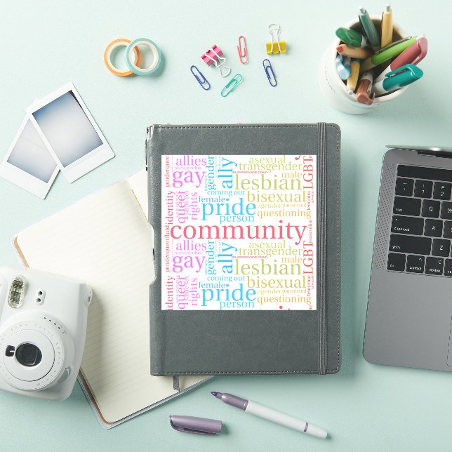 Sticker Cloud de mot communautaire LGBTQ+ SlipperyJoe (Couverture iPad)